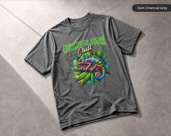 Chameleon Colorful Relax T-Shirt Relaxation Print Chill Vibes, Apparel Gift Tee