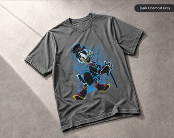 Camiseta con silueta de acuarela del Pato Donald, arte retro de Disney, fan art de Disney, ropa