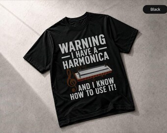 Harmonica Player Art For Men Women Music Lovers Musician T-Shirt, Apparel Tee