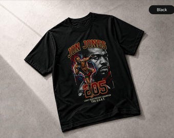 Jon Jones MMA Fighter T-Shirt Mixed Martial Arts Print Cage Fight Tee, Apparel