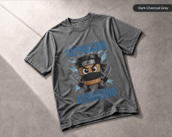 Cappuccino Assassino Italian Brainrot T-Shirt Funny Coffee Sword Meme Tee, Apparel