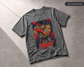 Retro Ryu Street Fighter T-Shirt 80s Arcade Gaming Gaming Apparel, Gift Tee