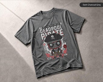 Deadpool Pirate T-Shirt Comic League Edition Superhero Fan Art, Apparel Gift Tee