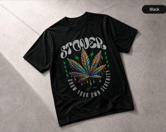 Melting Cannabis Leaf T-Shirt Metallic Marijuana Print Weed Art Apparel, Tee