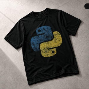 Python Logo T-Shirt Programming Language Design Tech Nerd Style, Apparel Gift Tee