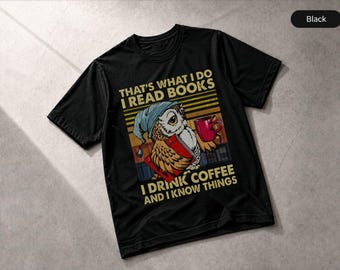 Funny Owl Book Tshirt Reading Owl T-Shirt, Book Lover Apparel Gift Tee