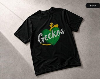 Camiseta para dueños de lagartos con gran corazón para los geckos, ideal como regalo.