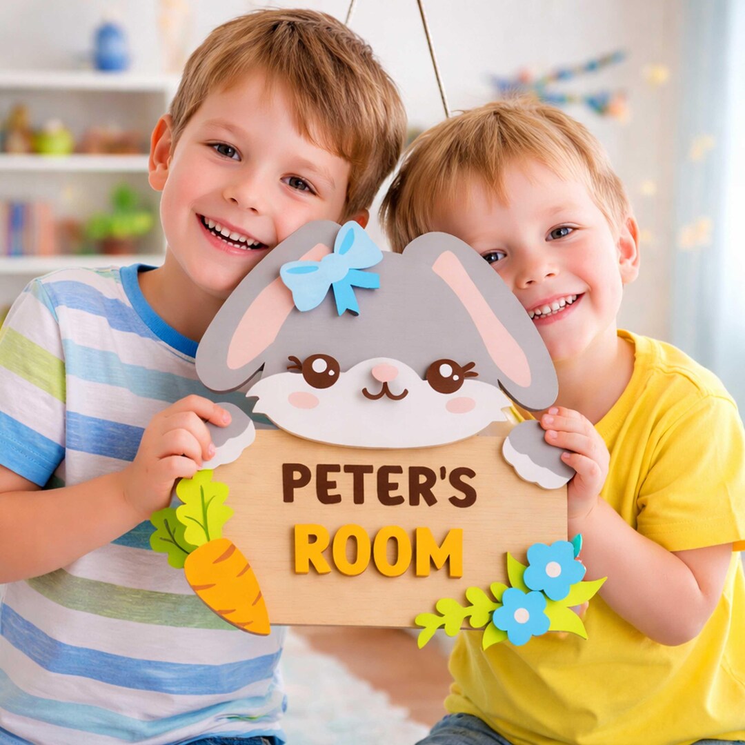 Children's Room Sign, Bunny Design , Kids Wall Decor, Nursery Wood ...