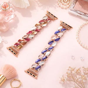 Correa de Apple Watch con diseño de hoja de concha, pulsera de nácar para mujer