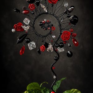 Plant Spirit "Midnight Rose" Houseplant Guardian Stake