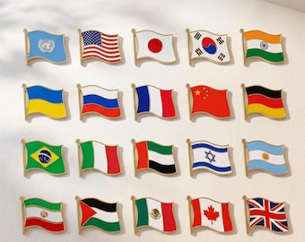 Land vlag emaille pins set, reversspeld wereldnaties, VS Japan Korea Canada Britse vlag broche, reissouvenir rugzak badge;