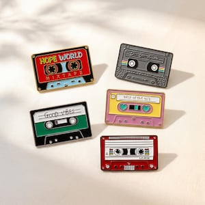 Retro Kassettenband Emaille Pins, 80er 90er Jahre Mixtape Anstecknadel, Vintage Musik Abzeichen, Good Vibes Geschenk für Jacke, Tasche, Rucksack, Deko, Pin