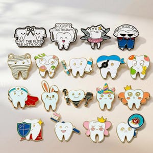 Zahn Emaille Pin Set, Zahnarzt Abzeichen Sammlung, niedlichen Zahnarzt Brosche, Zahnfee Anstecknadel, Hygieniker Geschenk, Zahntechniker Studenten Jacke Tasche Anstecknadel