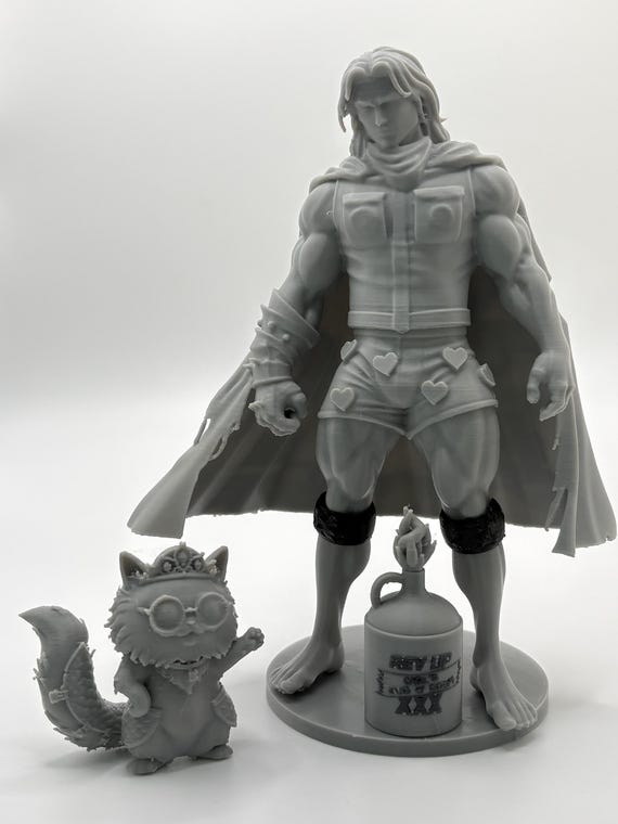 Carl with Donut Figures | Dungeon Crawler Carl Fan Art, Paintable Display Model