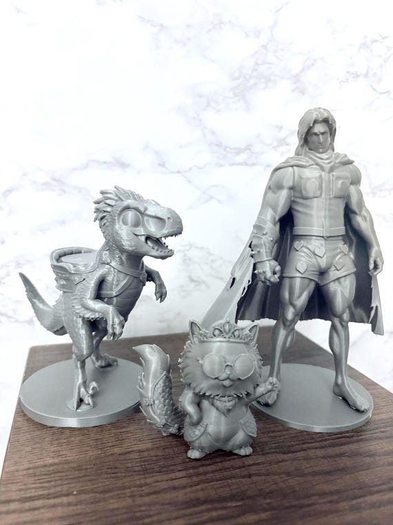 Carl with a Donut and Mongo Magnetic Figure | Dungeon Crawler Carl Fan Art, Paintable Display Model