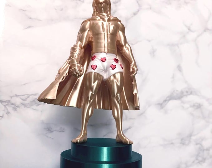 Featured listing image: Carl Figure Stylized DCC | With weighted trophy style base | Dungeon Crawler Carl Fan Art, Paintable Display Model