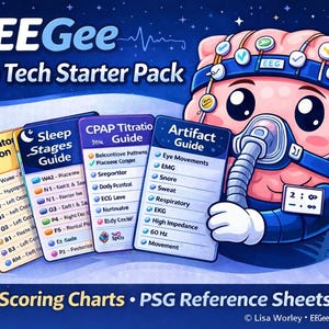 Guides d'étude des technologies du sommeil | Préparation RPSGT, graphiques de polysomnographie (téléchargement instantané)
