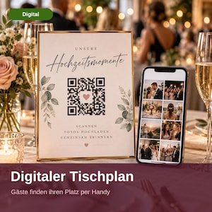 QR Code Tischplan Hochzeit & Fotogalerie | Gäste finden ihren Platz per Handy | Sitzplan digital ohne App