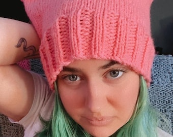 Made to Order - Pussyhat Cat Ear Beanie - Resistance Hat Women's Rights - All Colors