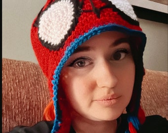 Made to Order - Spider Webbing Hat - Mayday Beanie - Halloween Cosplay Comics Anime Conventions Casual Winter Wear