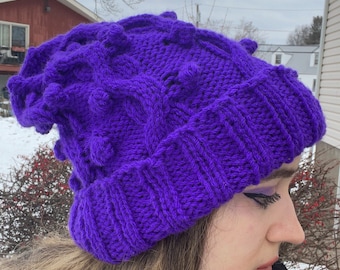 Made to Order - Twilight Decode Purple Slouchy Hat - Boho