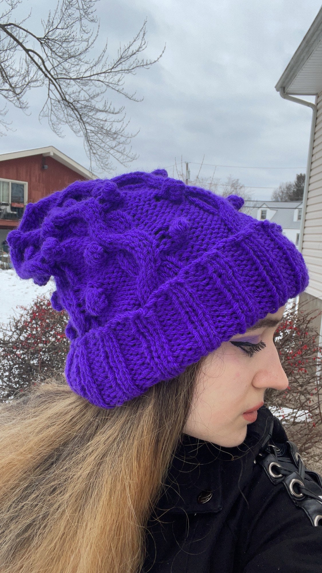 Made to Order - Twilight Decode Purple Slouchy Hat - Boho