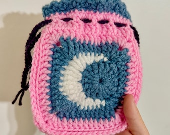 Made to Order - Moon Drawstring Pouch - Perfect for Crystals Coin Purse Witchy Vibes