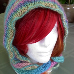 PATTERN - Knit Hood And Attached Scarf DIY Project - PDF Download Knitting Instructions