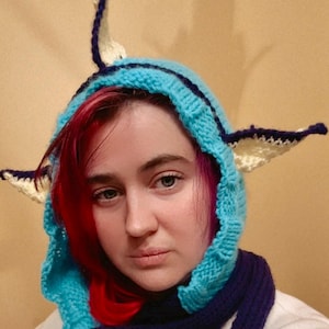 Made to Order - Eeveelution Hood - Water Fire Electric Grass Ice Psychic Dark Fairy Type Hooded Scarf - Cosplay Halloween 2025