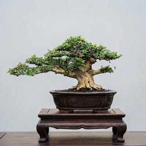 Bonsái Real Pict Premna Microphylla de tamaño pequeño y tronco grande - Árbol vivo