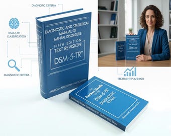DSM 5TR Diagnostic and Statistical Manual hardcover book + Pocket Guide + Page markers + Pen 978-0890425756
