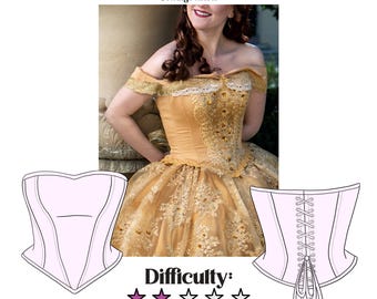 Basic Ballgown Bodice Pattern | Print at Home Sewing Pattern | XS-2X