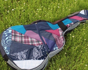 Guitar Bag -  Upcycle Fabric Scraps - Handcrafted Gig Bags - Patchwork Bags