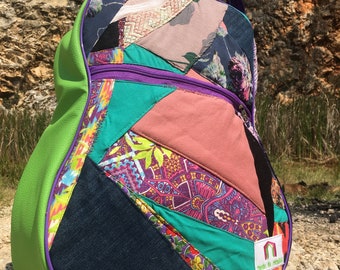 Acoustic Guitar Bag - Patchwork Guitar Bag - Upcycle Fabric Scraps