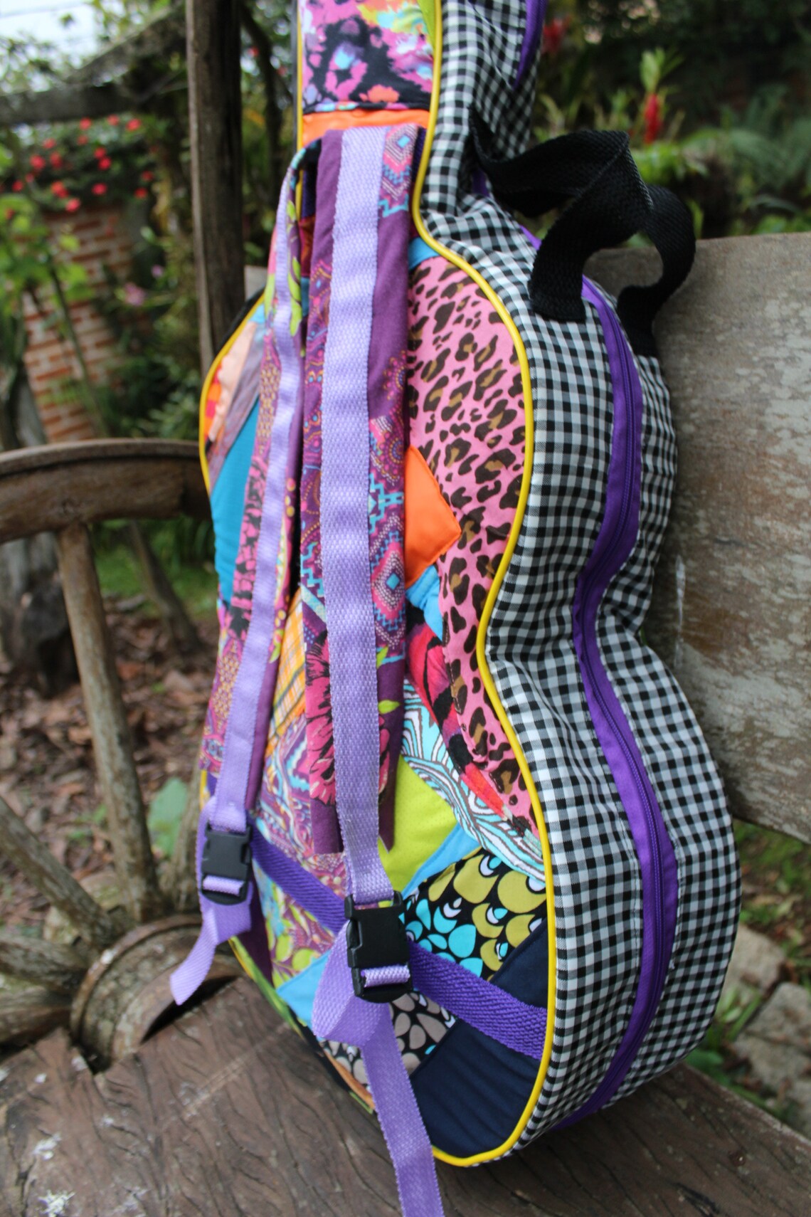 Guitar Case Upcycle Fabric Scraps Handcrafted Bags Patchwork Gig Bag Etsy