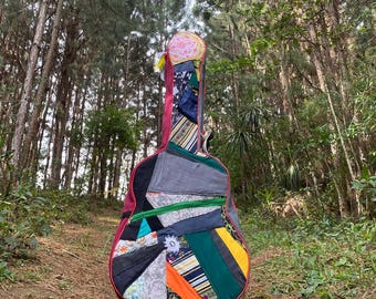 Acoustic Guitar Case - Guitar bag - Handcrafted in Brazil - Upcycled Patchwork