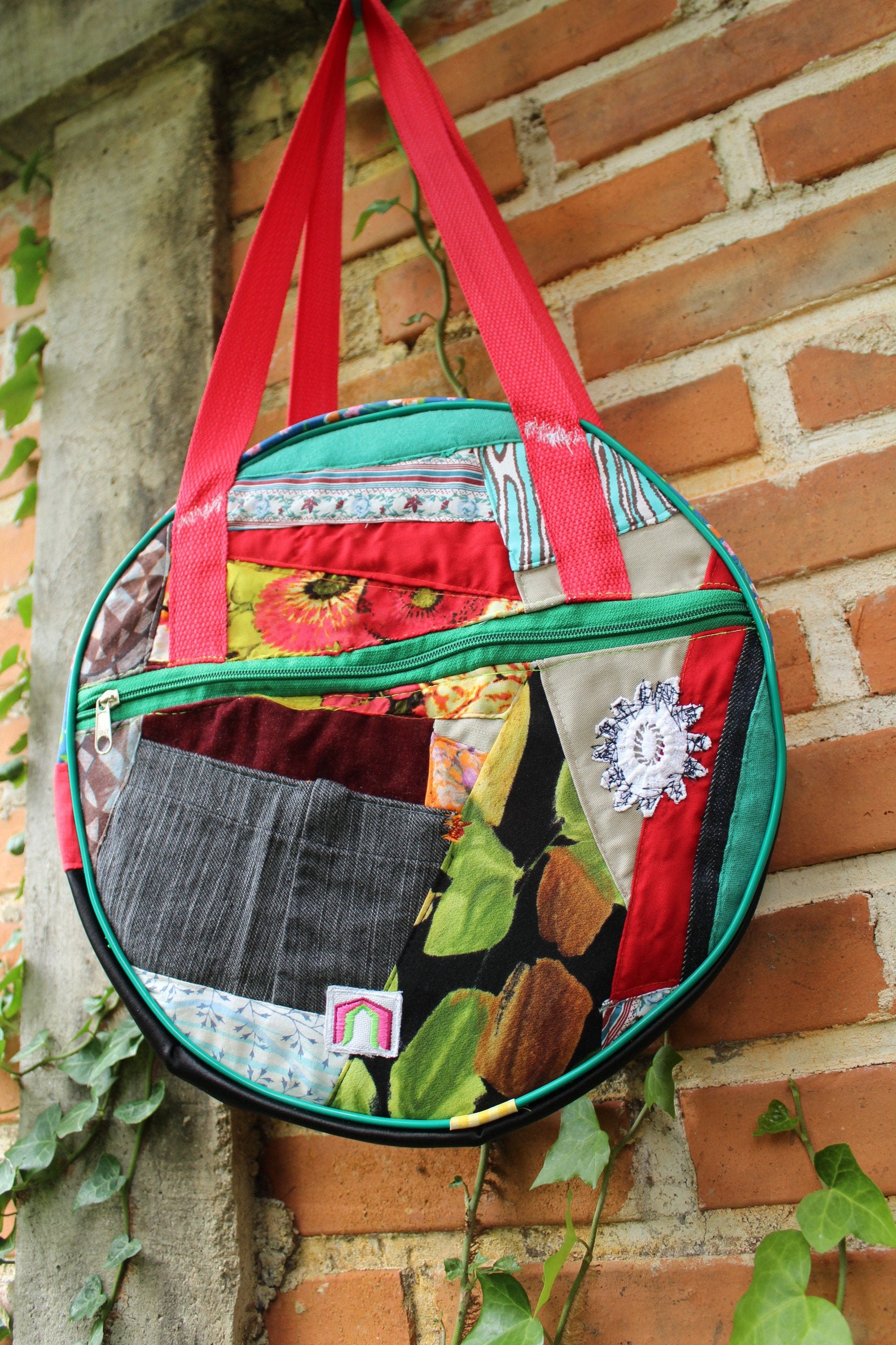 Gig Bag for Tambourine Size 12 Tambourine Cover Case Upcycle Fabric Scraps Etsy