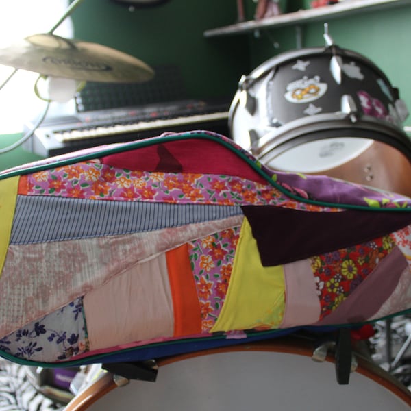 Saxophone Gig Bag - Upcycled Fabric Scraps - Textile Recycling - Alto Sax Bag