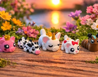 Custom Mini Animal Figurines – Whimsical Collectibles, Dollhouse Accessories, Fantasy Creatures