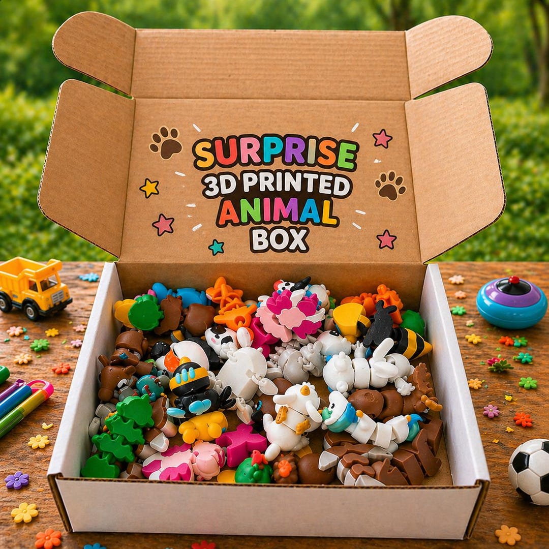 Magic Box Animals 3D Printed Articulated Animal Mystery Box | Cute Fidget Animals Blind ...