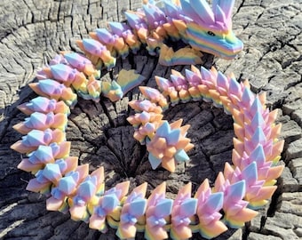Crystal Dragon | 1ft 2ft 3ft Articulated Dragon | Single Color Filament Fantasy Dragon | 3D Printed Dragon Decor Gift
