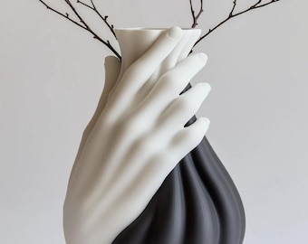 Modern Sculptural Hand Vase, Artistic Ceramic Accent, Unique Home Statement, Minimalist Contemporary Design