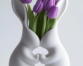Loving Rabbits 3D Printed Vase