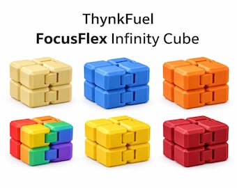 Infinity Fidget Cube - 3D Printed Fidget - Adult Toy for Office Stress Relief Multiple Variations Ideal for Office Use