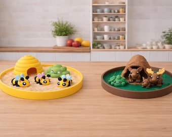 Articulated Animal Family Figurines | Kawaii BeeCat, Moose Desk Toys