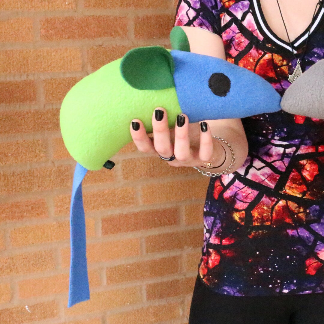 Green and Blue Mouse Cat Toy Prop Etsy