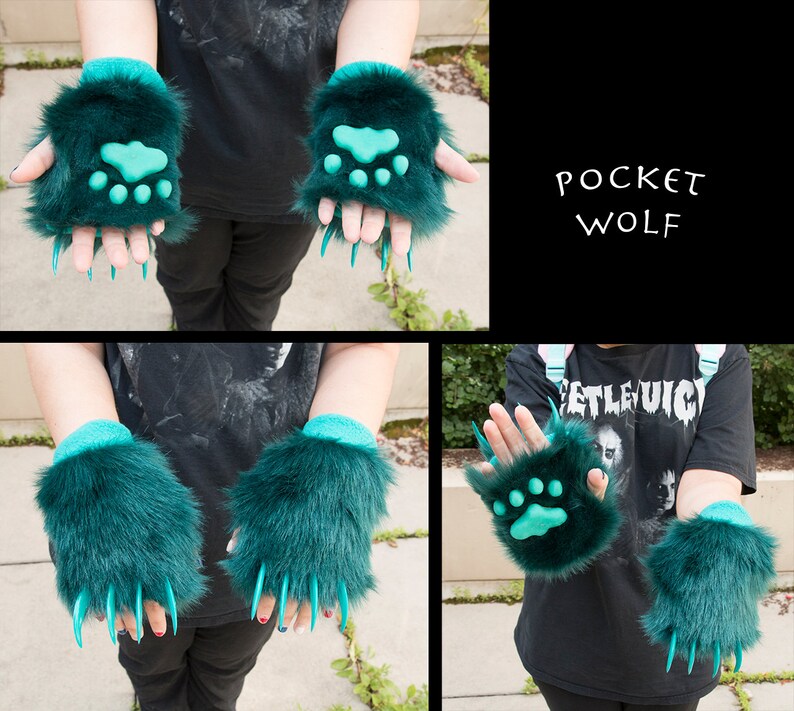 Custom Fingerless Gloves With Paw Pads & Claws Made to Order Etsy