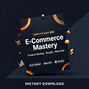 E-Commerce Guide: Product Hunting + Shopify + Meta Ads | Instant PDF Download