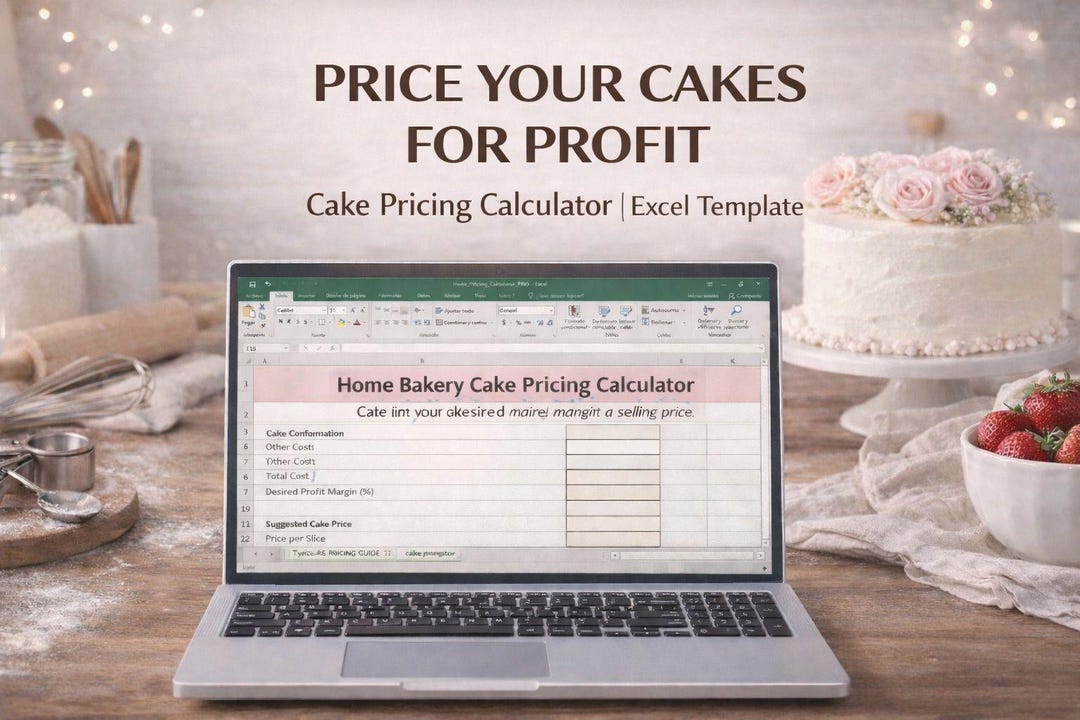 Cake Pricing Calculator Spreadsheet | Bakery Cost Calculator | Price ...