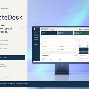 Quote Generator for Google Sheets with Product Catalog & Customer Tracker